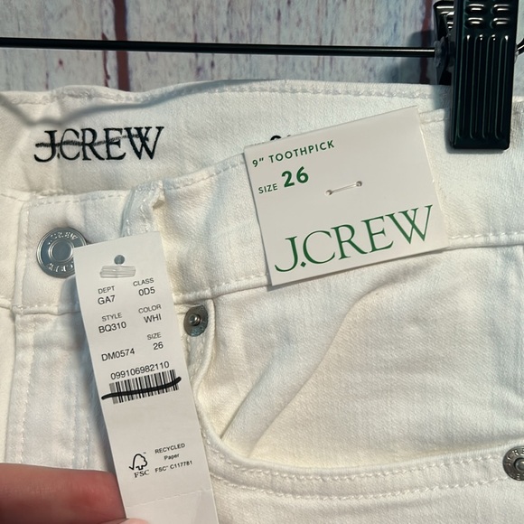 NWT J. Crew 9" toothpick jean in white wash - Picture 15 of 16